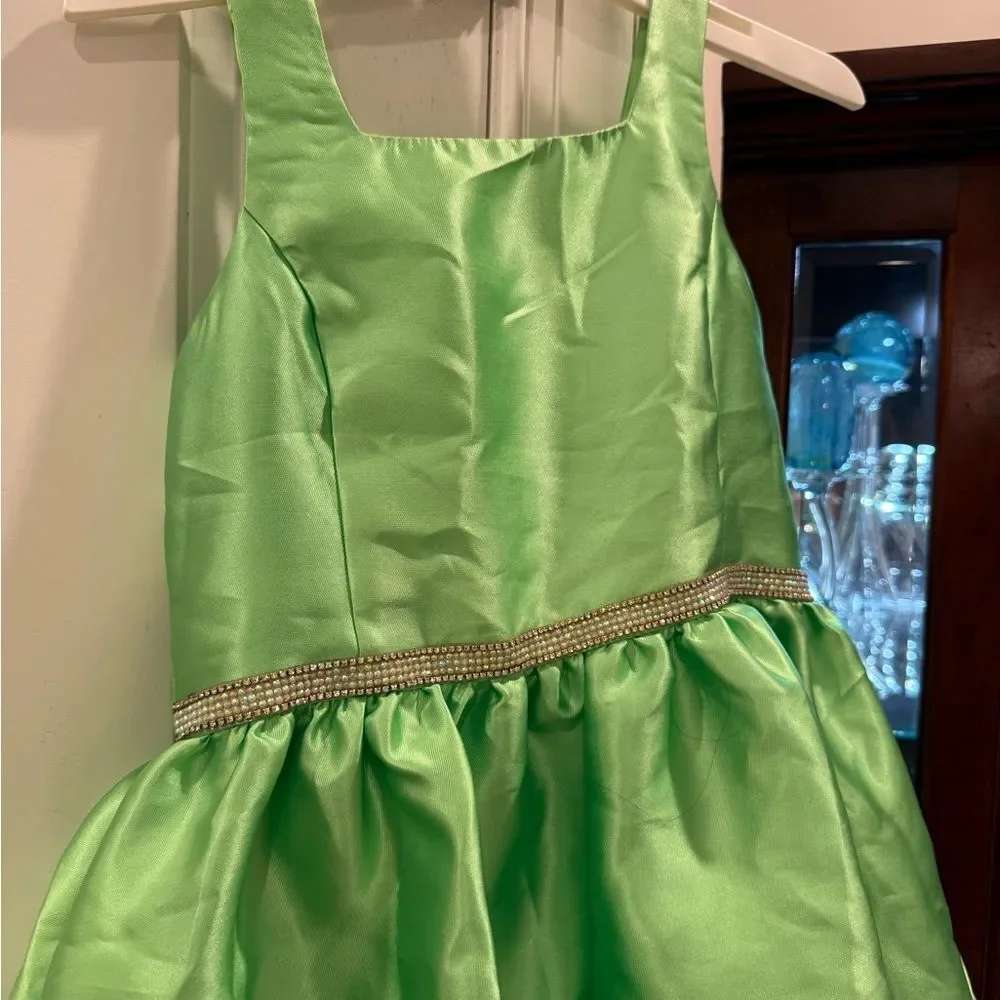 Bonnie Jean Mint Green Dress with Metallic Accent
